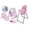 Lissi 4-in-1 Doll Highchair - Pink/Grey Polka Dot - Converts to Swing & Carrier